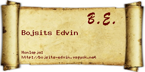 Bojsits Edvin névjegykártya
